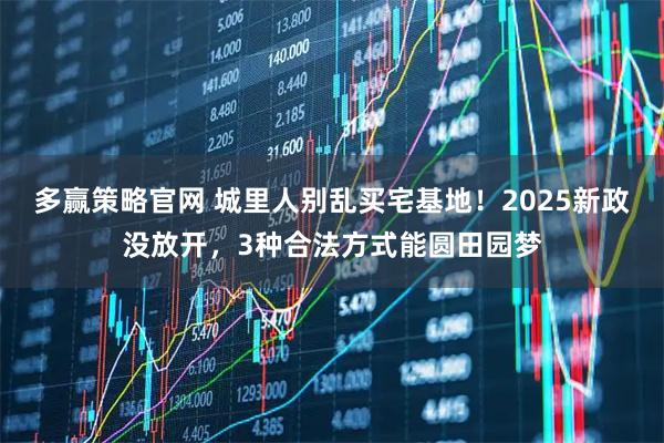 多赢策略官网 城里人别乱买宅基地！2025新政没放开，3种合法方式能圆田园梦