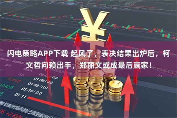 闪电策略APP下载 起风了，表决结果出炉后，柯文哲向赖出手，郑丽文或成最后赢家！